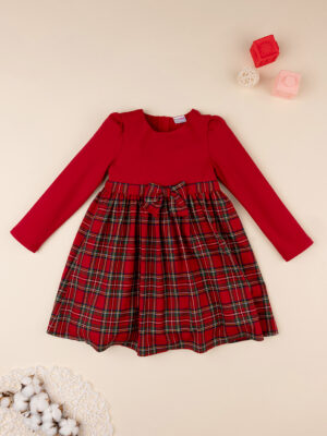 Vestido de punto milán rojo de niña - Prénatal