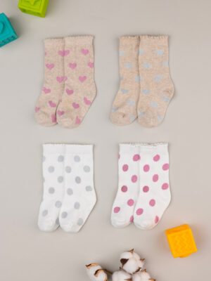 Pack 4 calcetines niña lunares - Prénatal