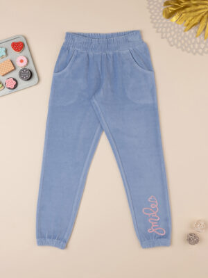 Pantalones de chenilla azul bebé - Prénatal
