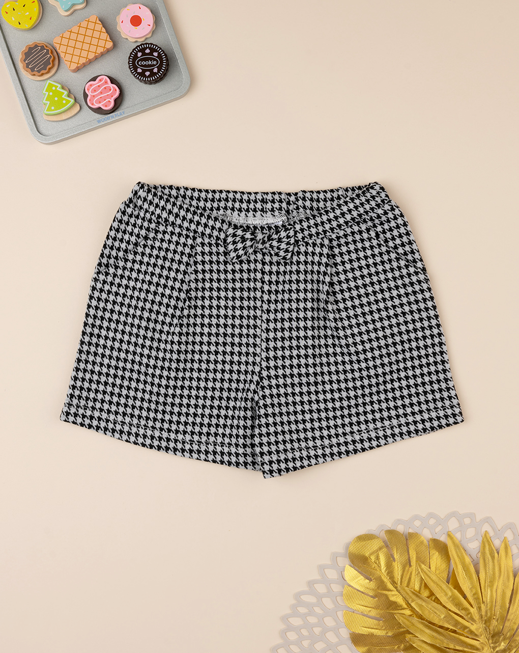 Pantalones cortos de niña de punto milano negro - Prénatal