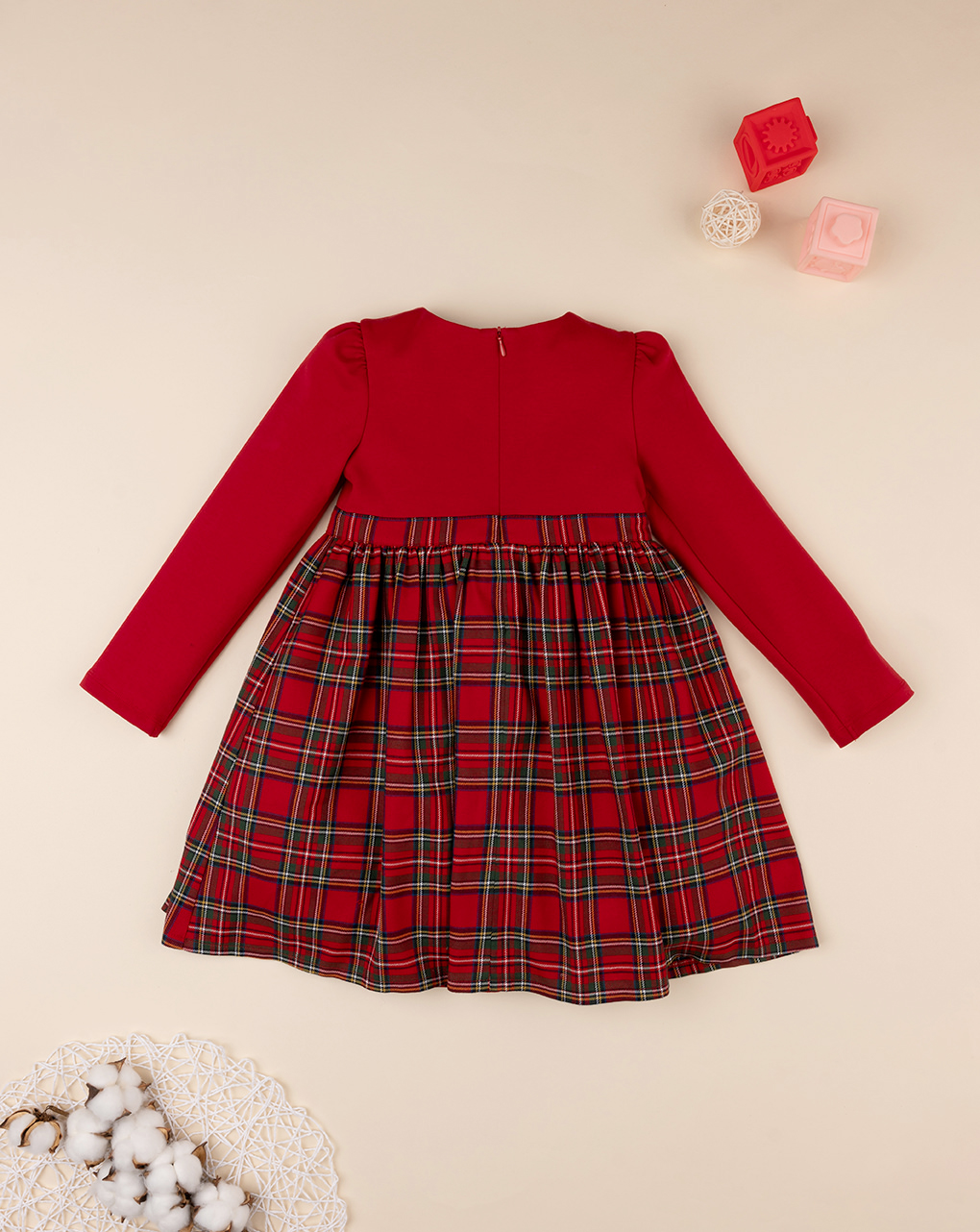 Vestido de punto milán rojo de niña - Prénatal