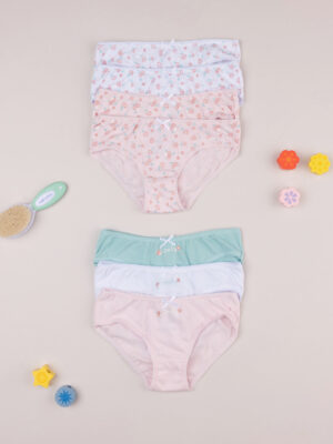 Pack 7 braguitas para niña rosa - Prénatal