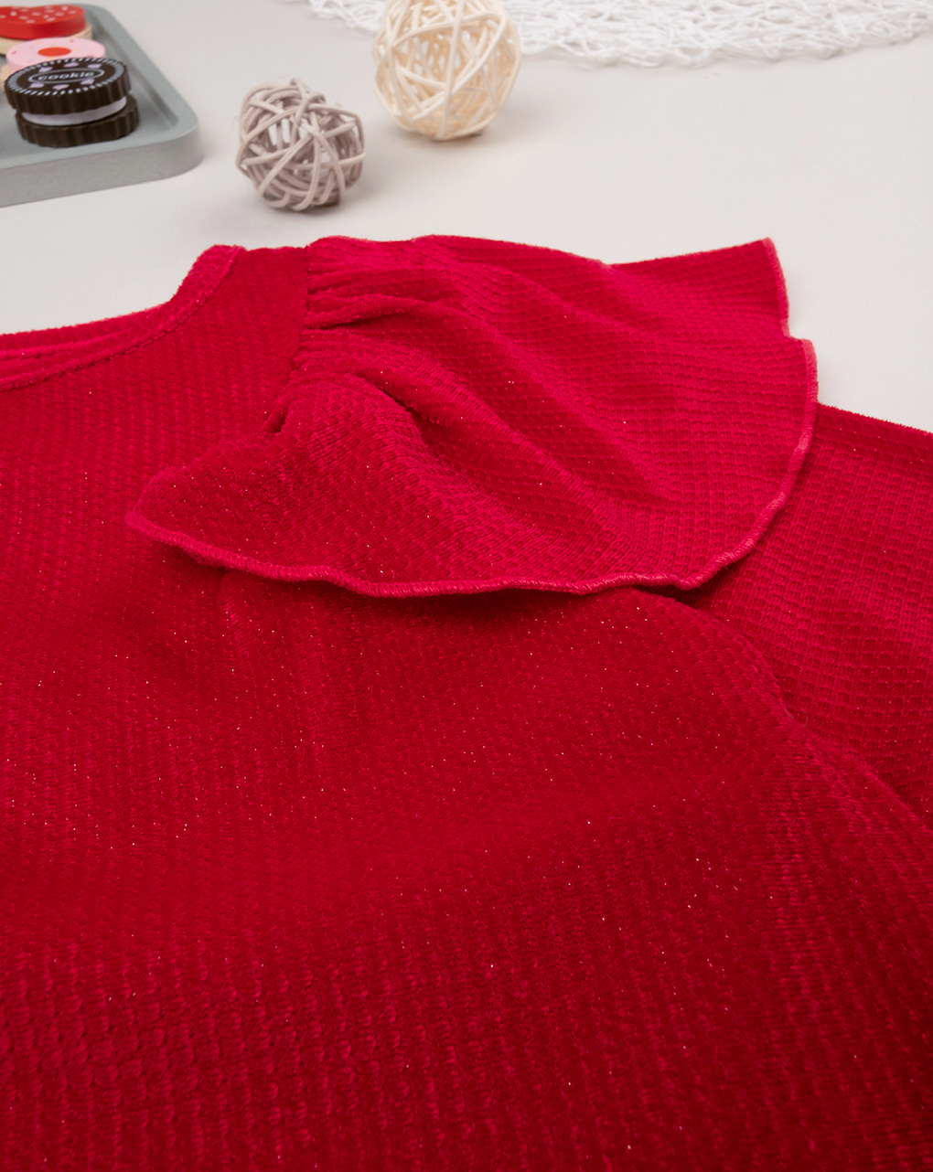 Vestido de terciopelo rojo para bebé niña - Prénatal