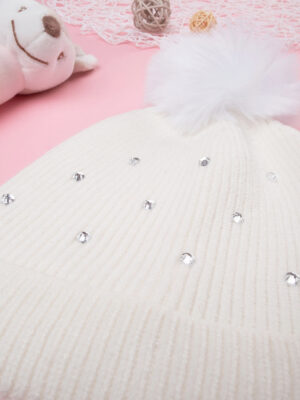 Gorra blanca de niña con strass - Prénatal