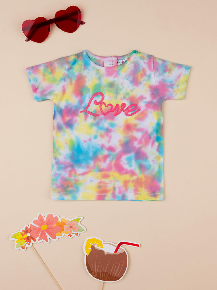 Camiseta de manga corta para niña tie-dye multicolor - Prénatal