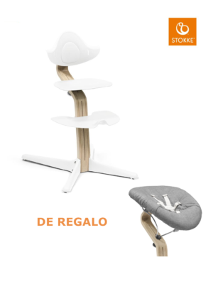 Silla nomi chair natural white + nomi newborn set white / grey pink - stokke® - Stokke