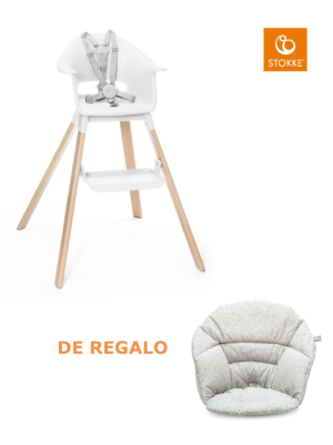 Silla clikk high chair white + clikk cushion grey sprinkles - stokke® - Stokke
