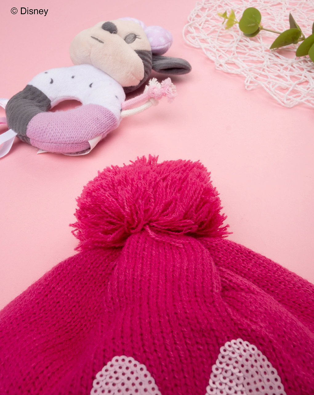 Gorra de tricot fucsia de niña disney - Prénatal