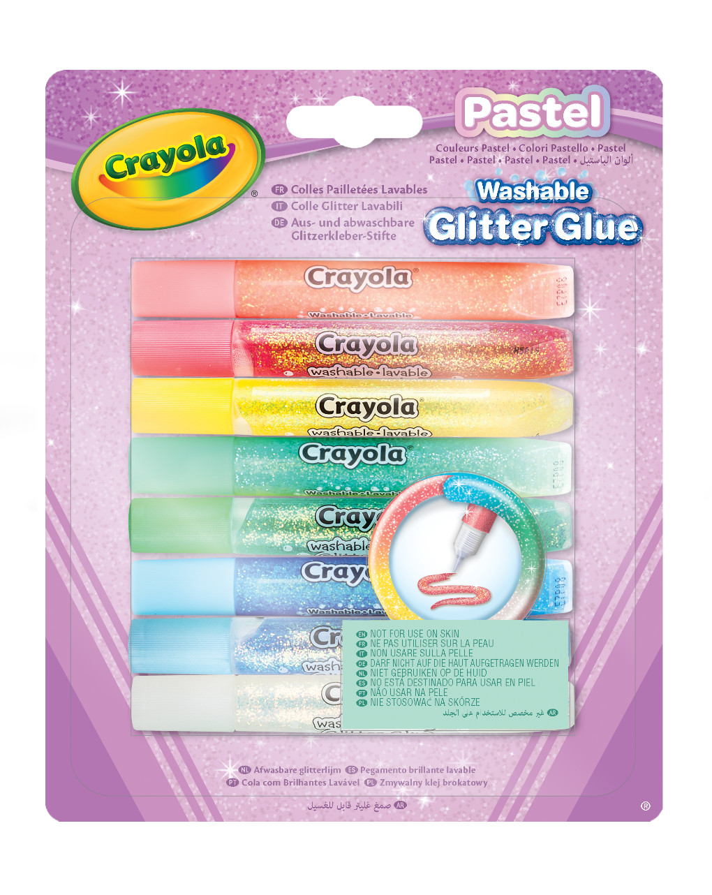 Pegamentos lavable con purpurina - paquete de 8 - crayola - Crayola