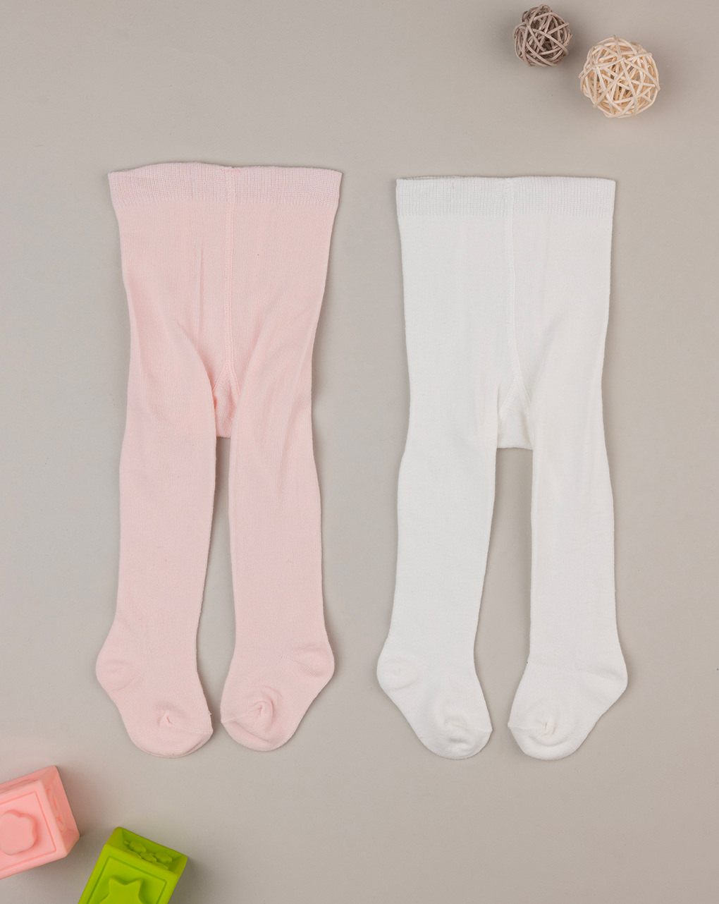 Pack 2 medias niña rosa y blanco - Prénatal