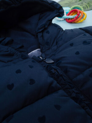 Chaqueta de plumón azul con capucha para niña - Prénatal