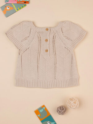 Jersey de tricot perforado para niña - Prénatal
