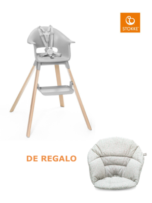 Silla clikk high chair cloud grey + clikk cushion grey sprinkles - stokke® - Stokke