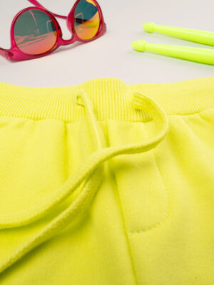 Pantalone french terry para niños amarillo fluorescente - Prénatal