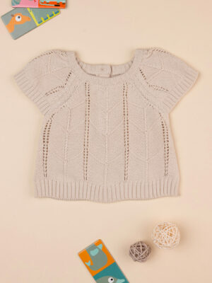 Jersey de tricot perforado para niña - Prénatal