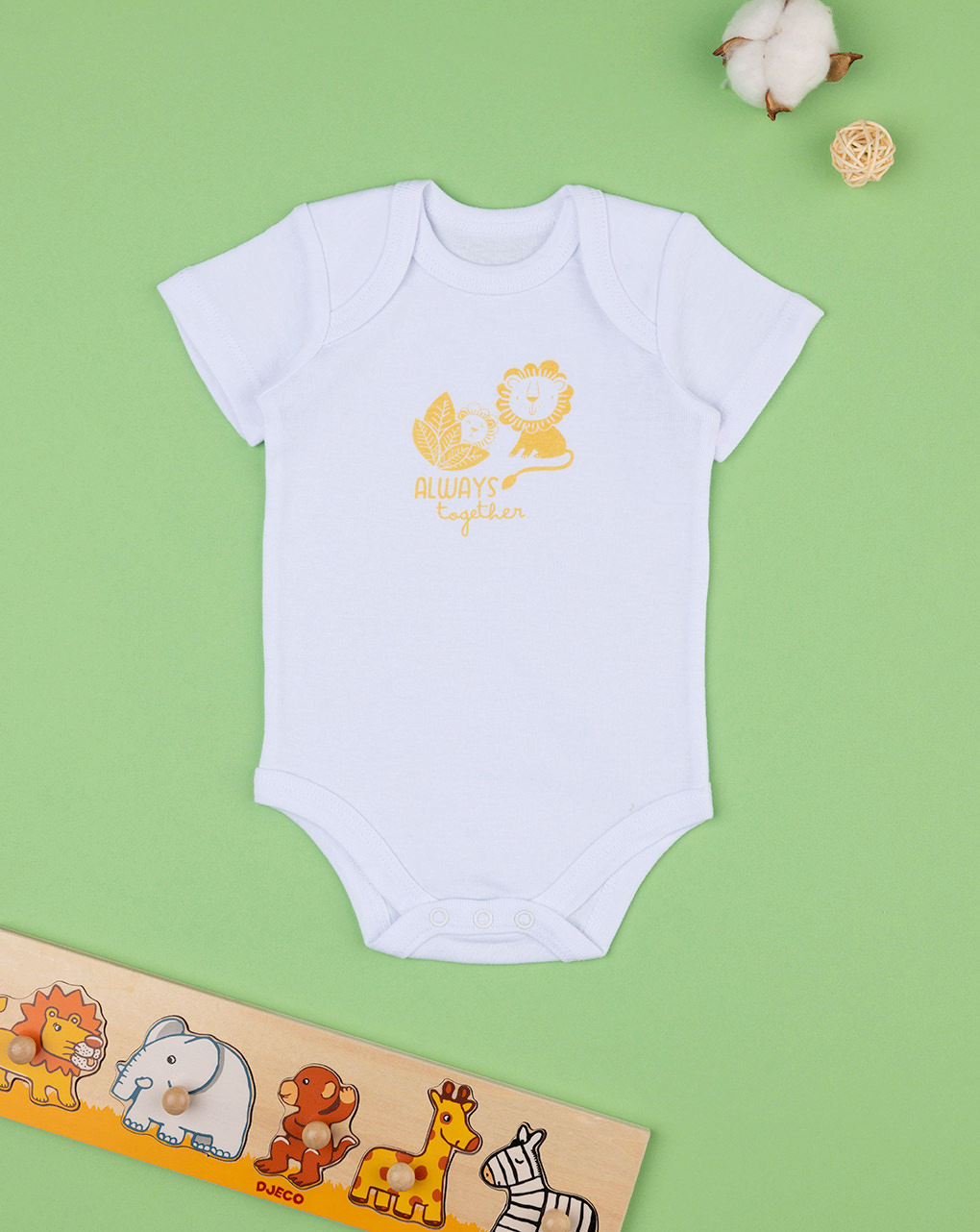 Body blanco de manga corta para bebé con estampado - Prénatal