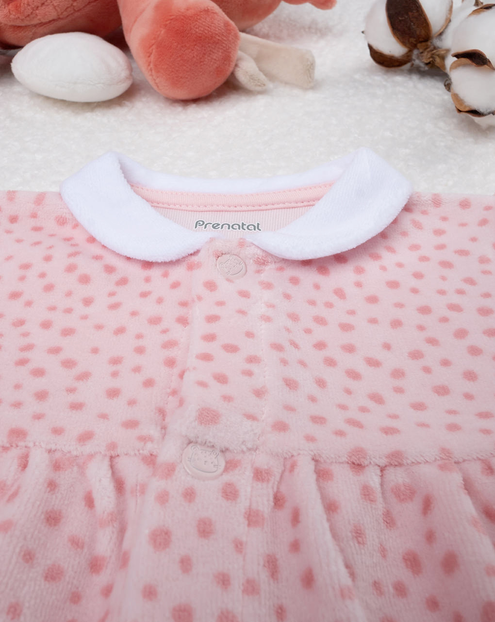 Pelele de chenilla rosa para bebé niña - Prénatal