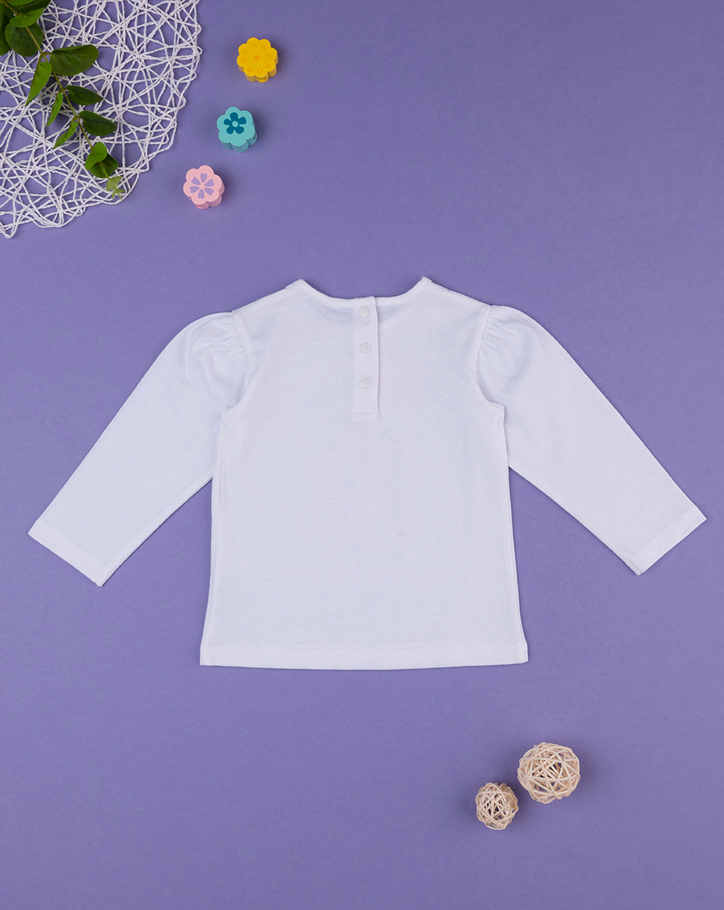 Camiseta blanca de niña con estampado - Prénatal