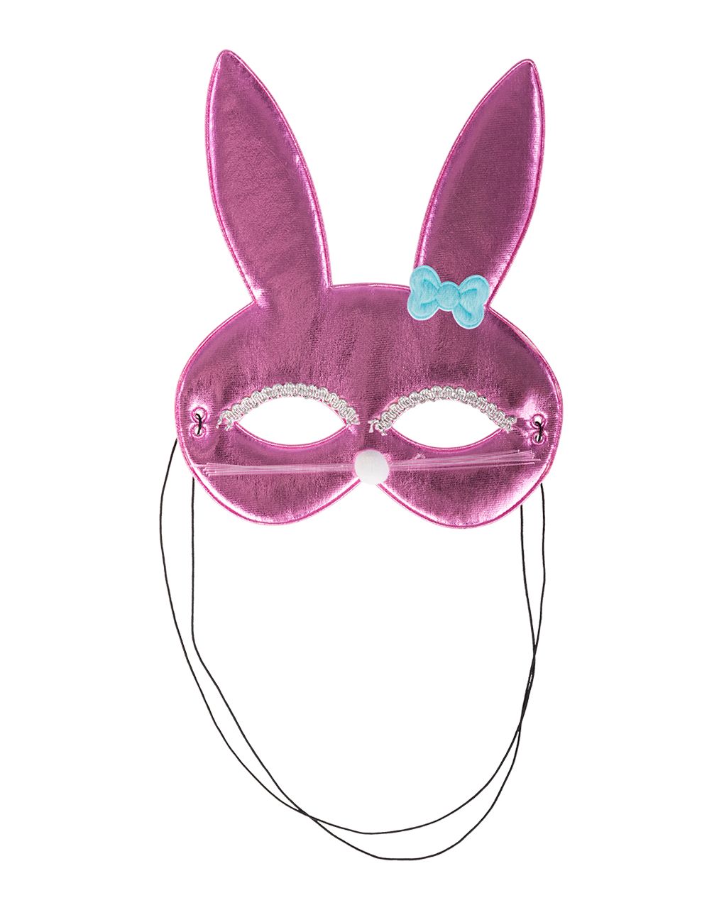Máscara de conejita rosa en tejido metalizado - carnival toys - Carnival Toys