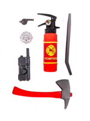 Conjunto de bombero (extintor + hacha + chapa y palanca silbato) - carnival toys - Carnival Toys