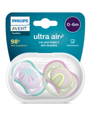 2 chupetes ultra air 0-6 meses verde/rosa - philips avent - Philips Avent