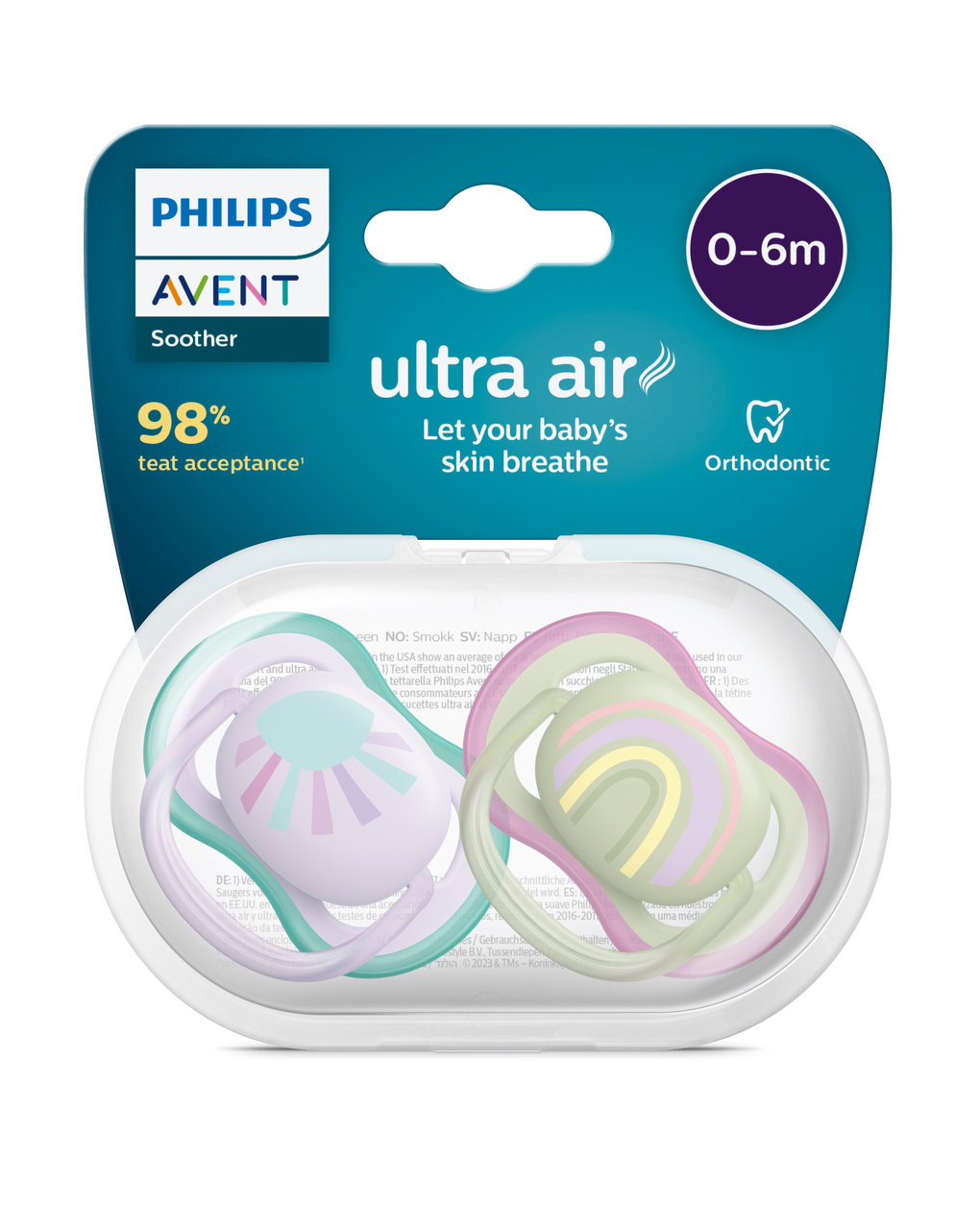 2 chupetes ultra air 0-6 meses verde/rosa - philips avent - Prénatal Store  Online