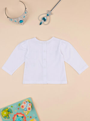 Camiseta unicornio blanca de manga larga para niña - Prénatal