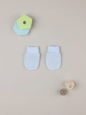 Manoplas de chenilla azul bebé - Prénatal