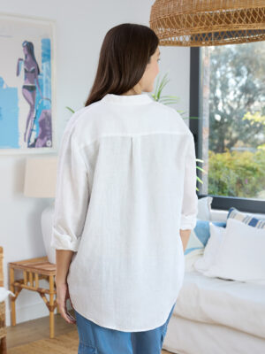 Camisa premamá de lino blanco - Prénatal