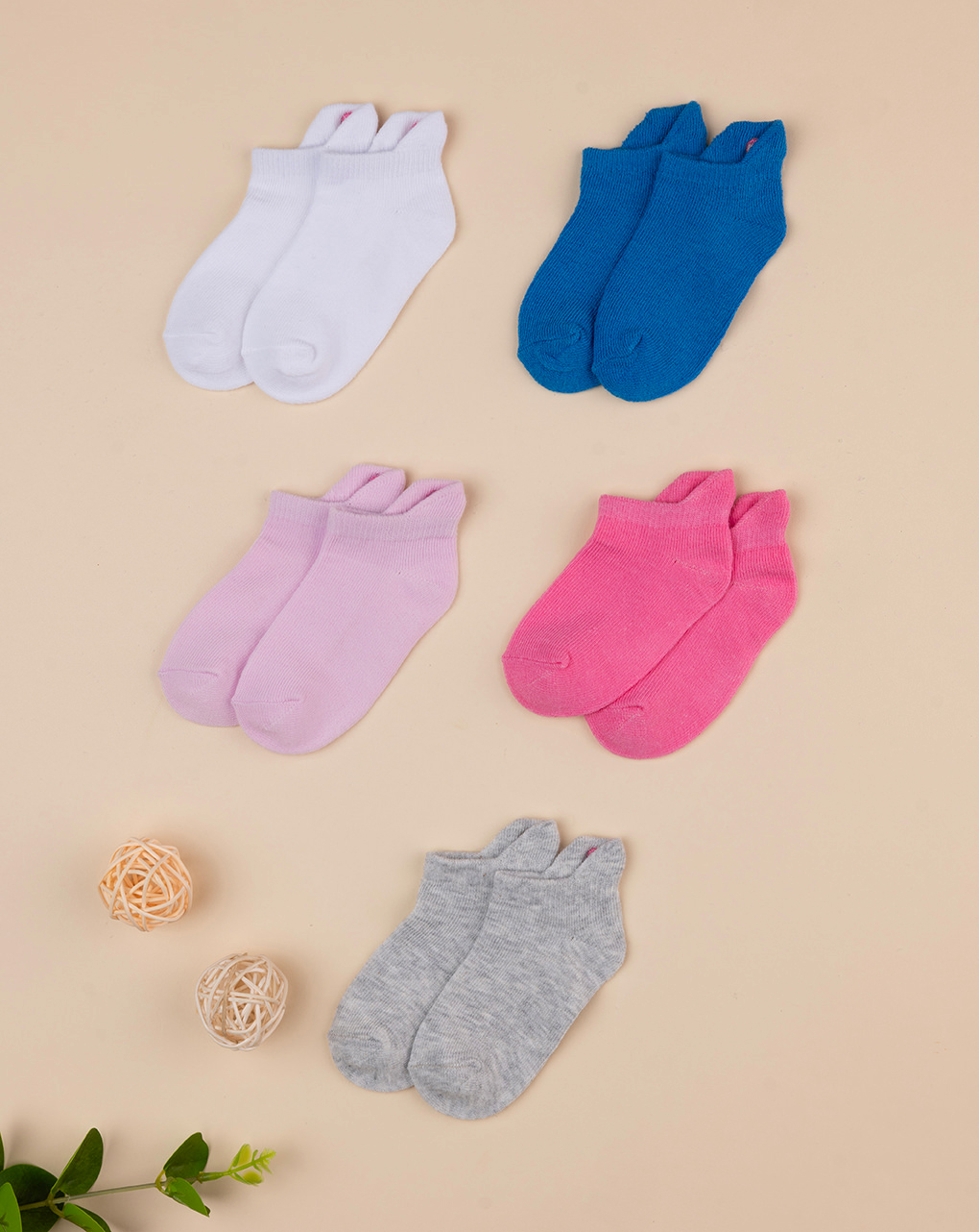 Pack 5 calcetines cortos bebé niña corazón - Prénatal