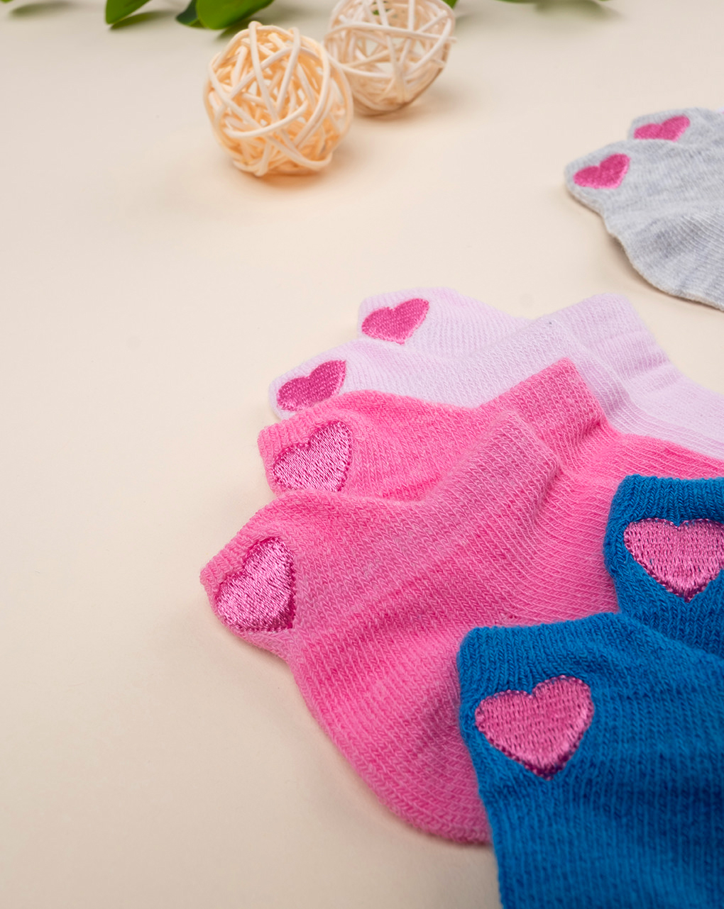 Pack 5 calcetines cortos bebé niña corazón - Prénatal