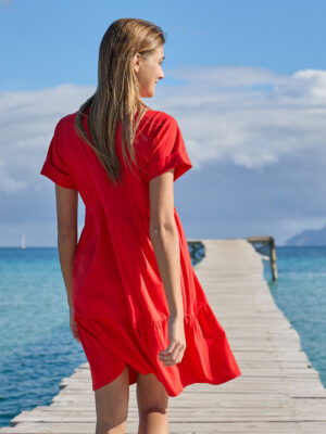 Vestido premamá de algodón rojo - Prénatal