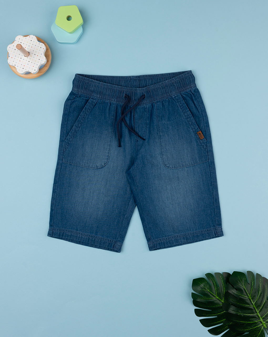 Pantalones cortos básicos de chambray para niños - Prénatal
