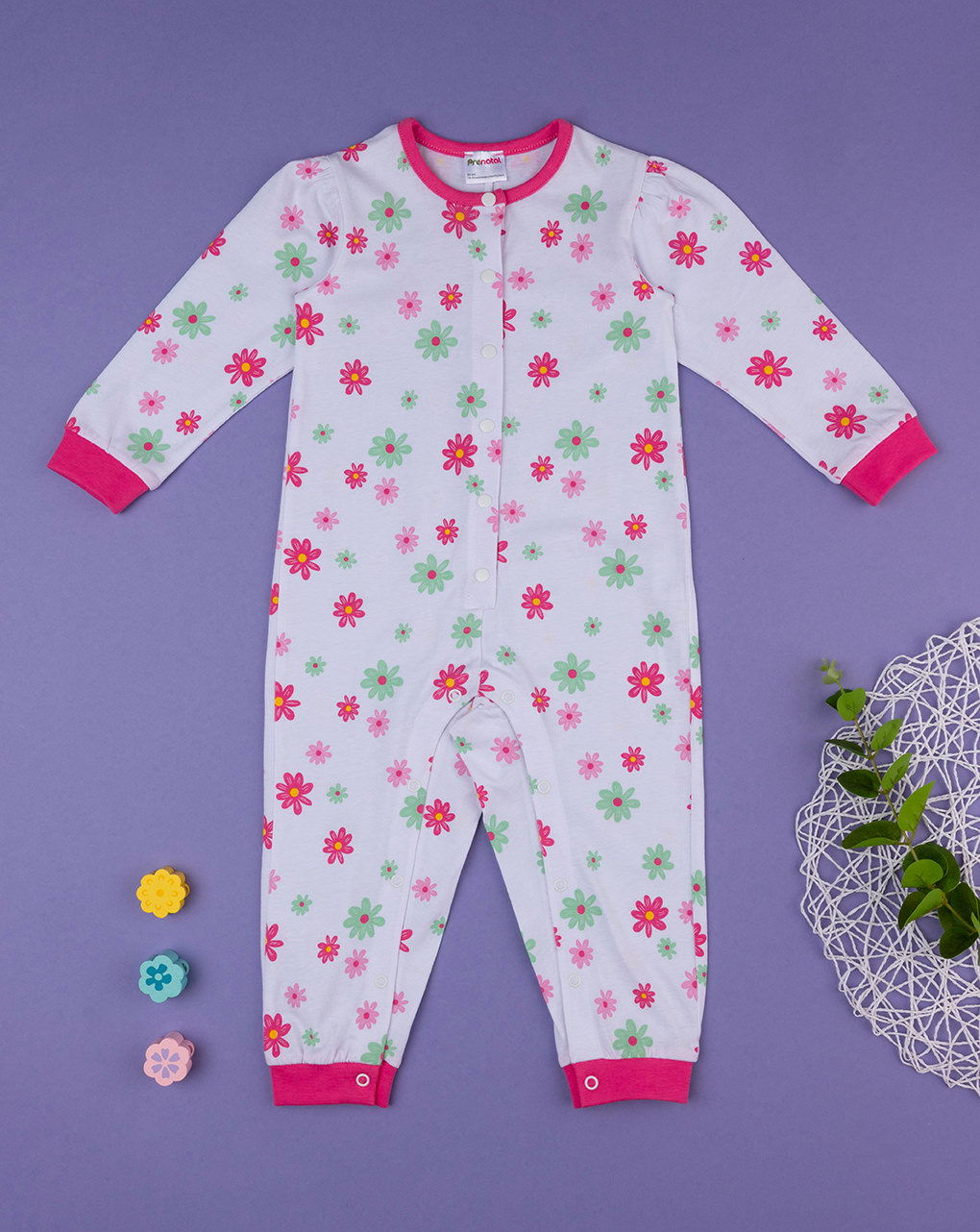Pijama de punto de flores para niña - Prénatal