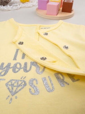 Pelele amarillo para bebé niña con escritura - Prénatal