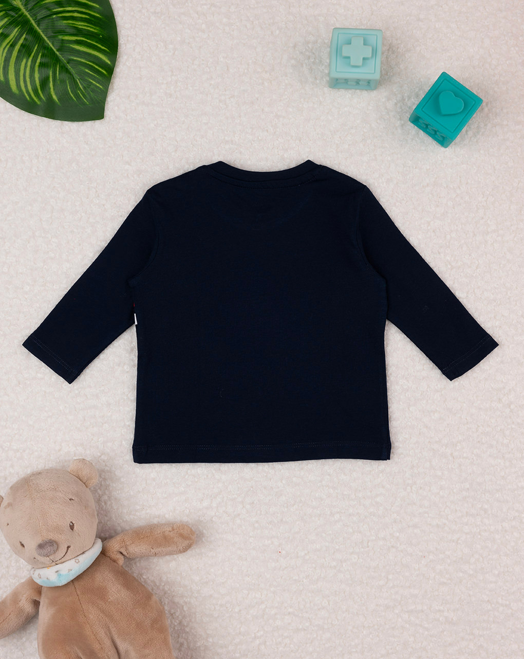 Camiseta azul bebé de manga larga con estampado - Prénatal