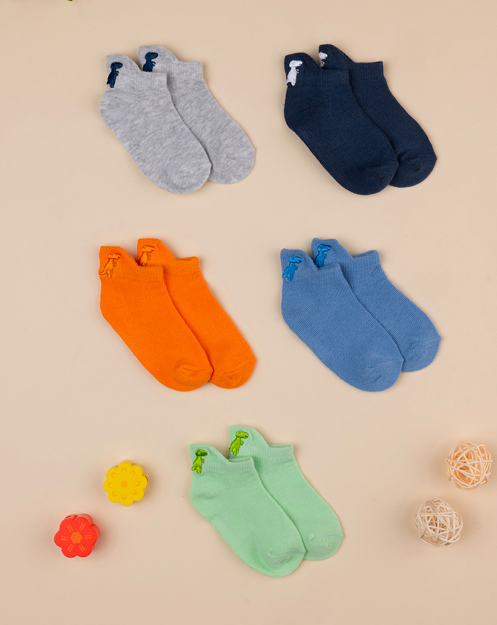 Pack 5 calcetines de bebé con bordado - Prénatal