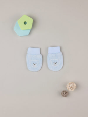 Manoplas de chenilla azul bebé - Prénatal