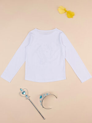 Camiseta blanca de manga larga para niña "unicorno" - Prénatal