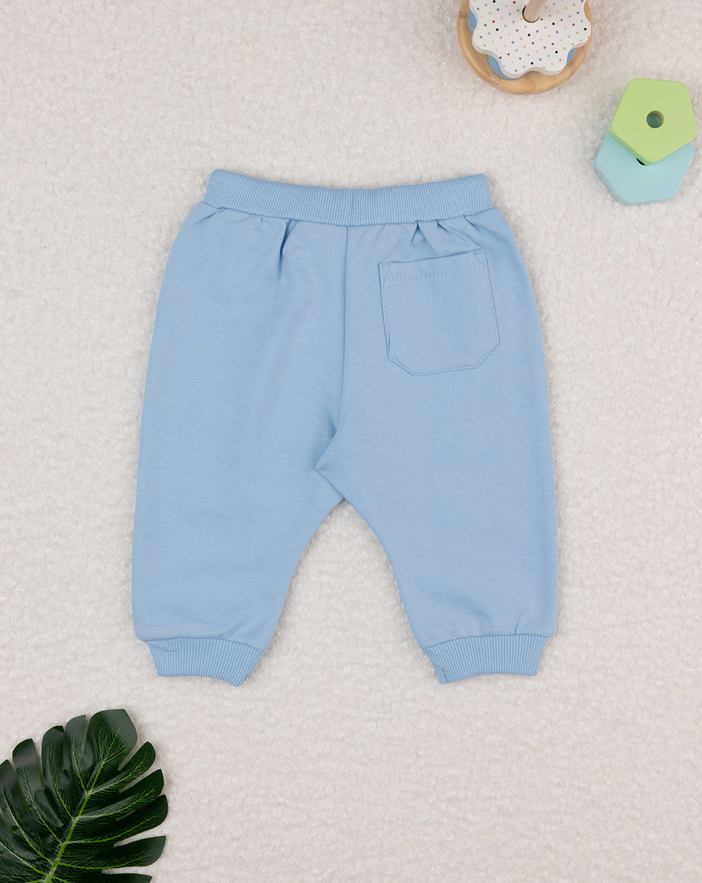 Pantalones de felpa de niño azul claro - Prénatal