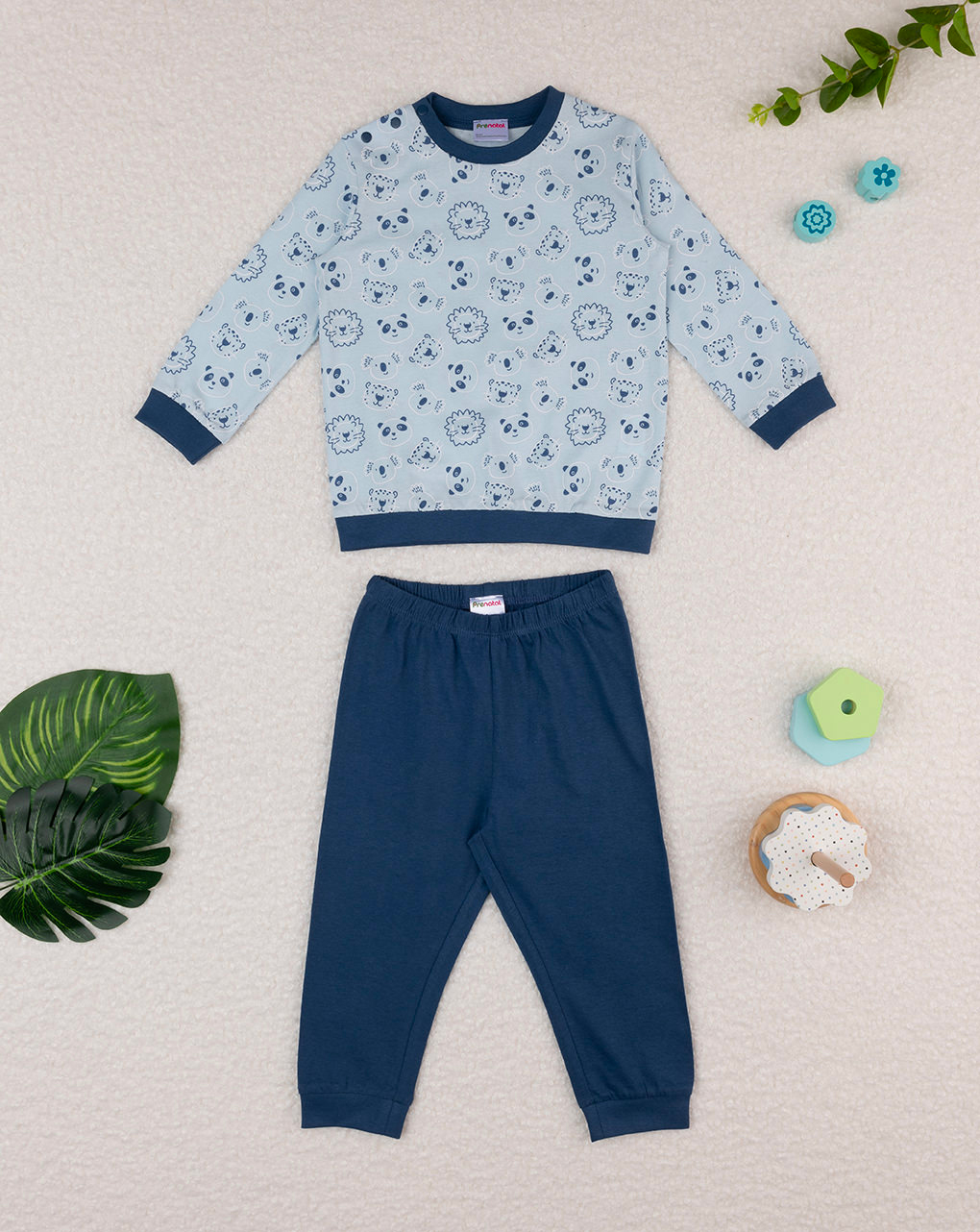 Pijama de animales azul bebé - Prénatal