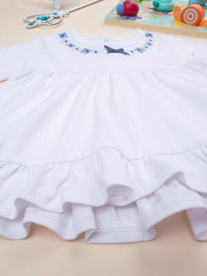 Camiseta blanca de niña con bordado - Prénatal