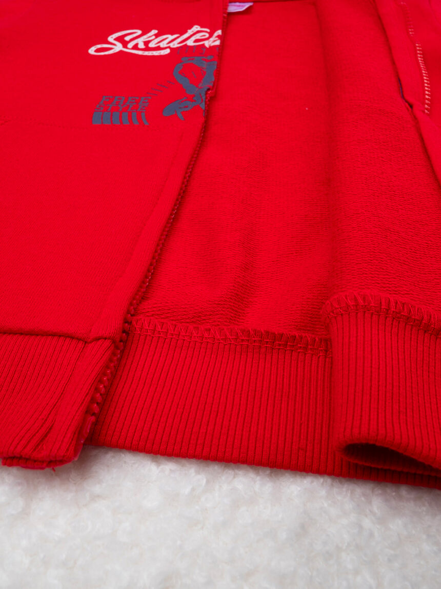Sudadera con capucha roja de niño con estampado - Prénatal