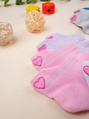 Pack 5 calcetines de niña con corazón bordado - Prénatal