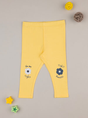 Legging amarillo con doble parche para niña - Prénatal