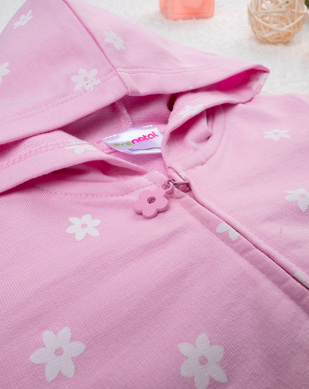 Sudadera rosa con capucha para niña - Prénatal