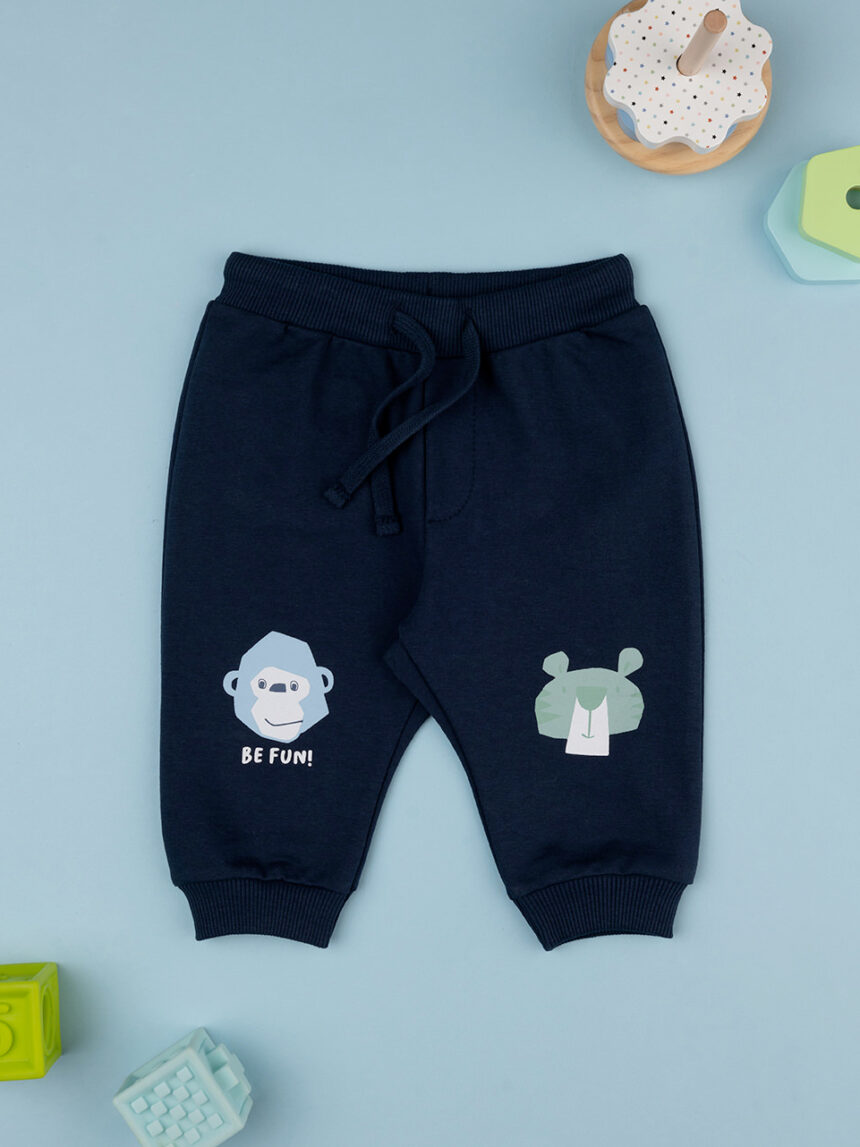 Pantalone de rizo francés para niños azul - Prénatal