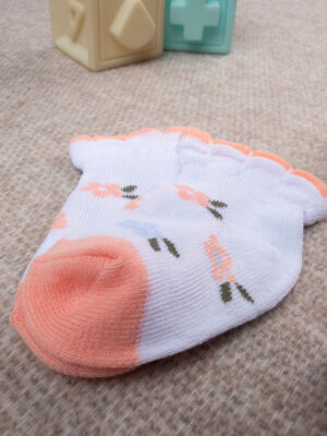 Lote 2 calcetines bebé naranja algodón orgánico - Prénatal