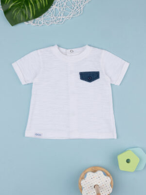 Camiseta blanca de bebé con bolsillo - Prénatal