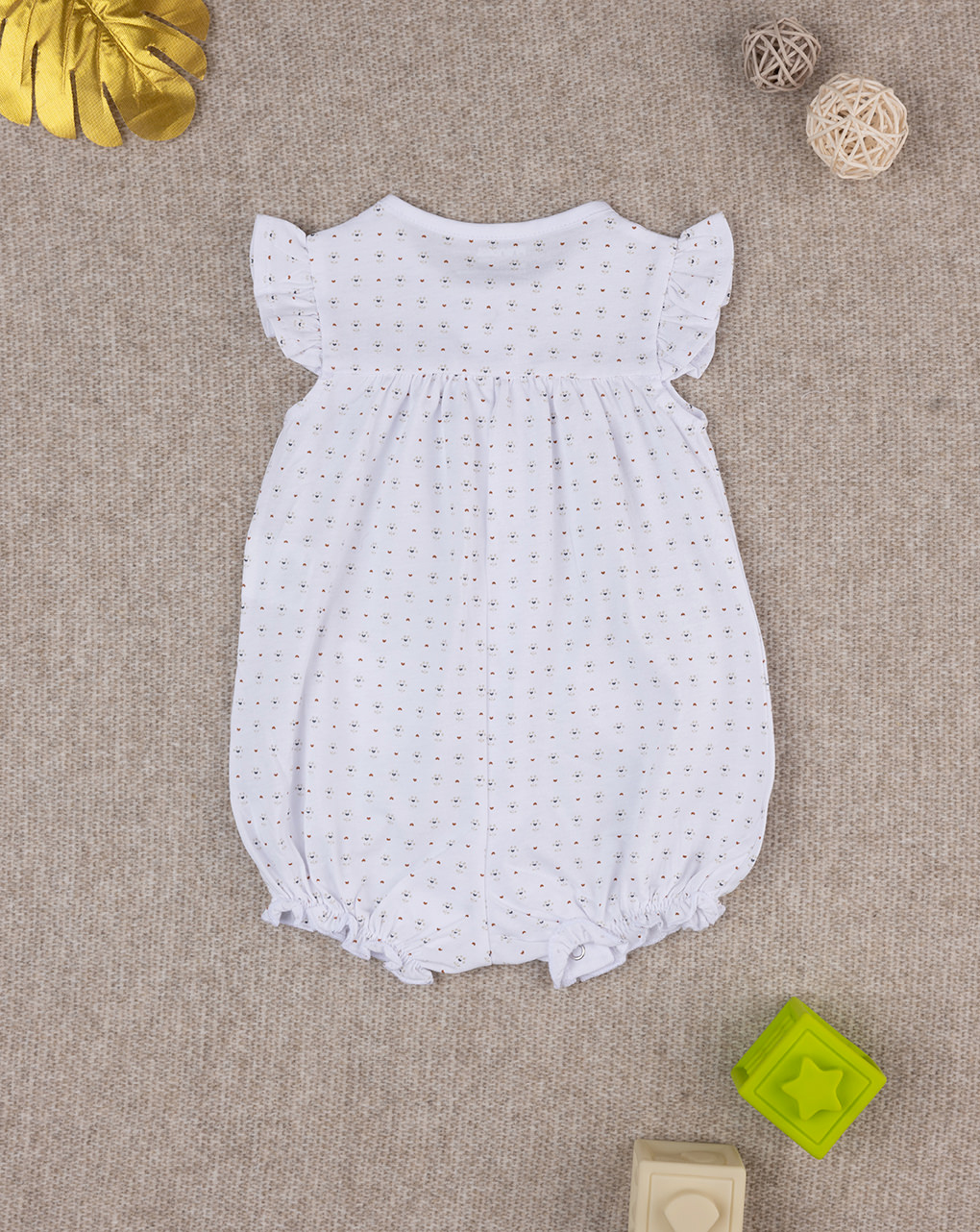 Pelele blanco de algodón orgánico para bebé niña - Prénatal